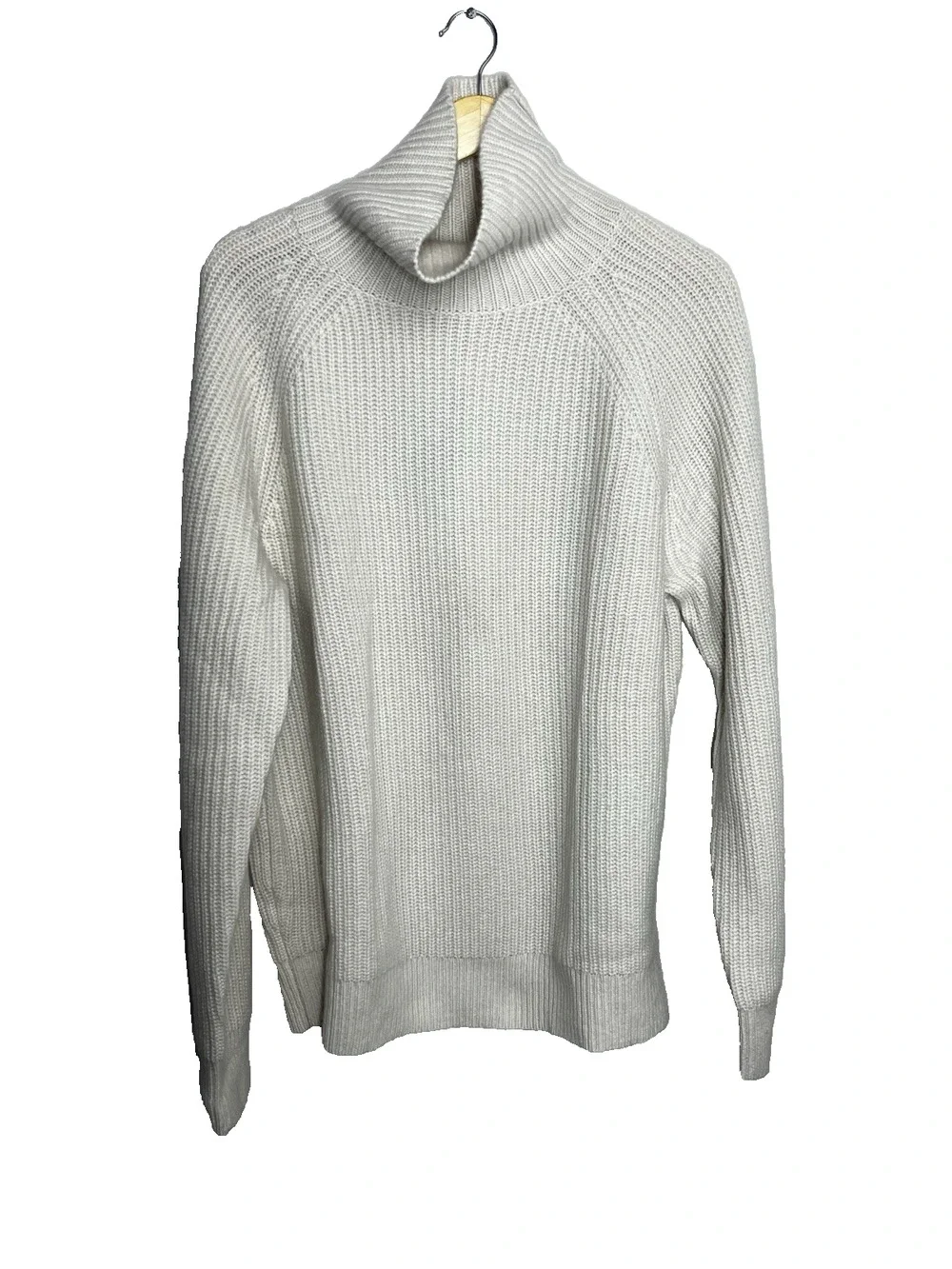 J Crew Midweight Cashmere Sweater Mens L Ribbed Raglan Sleeve Turtleneck Sweater